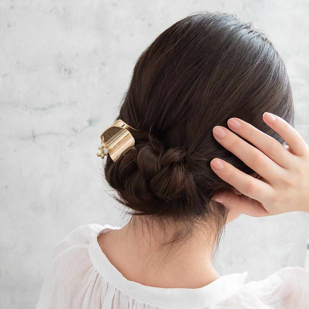 Fleur de Lis Distressed Look Mini Hair Claw