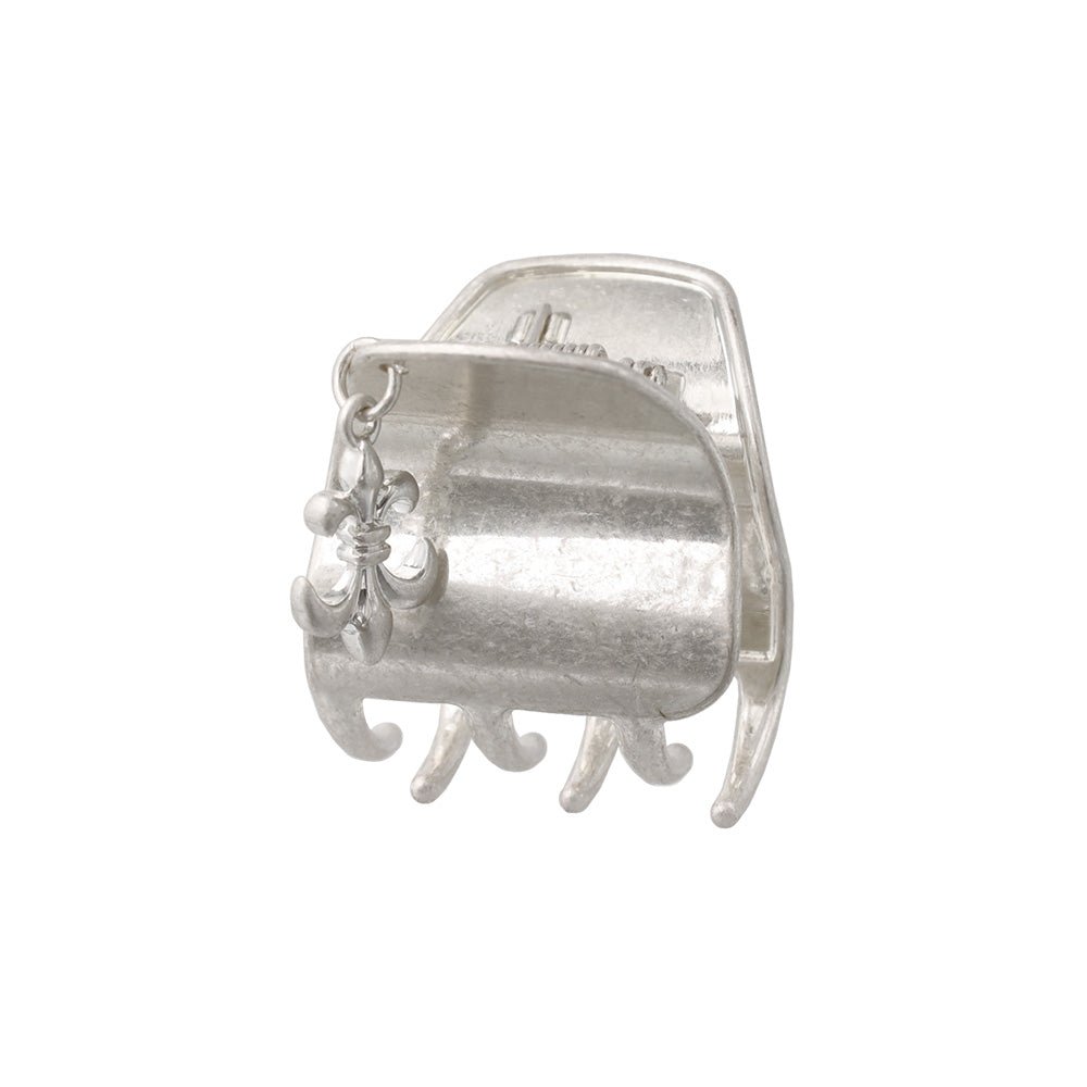 Fleur de Lis Distressed Look Mini Hair Claw