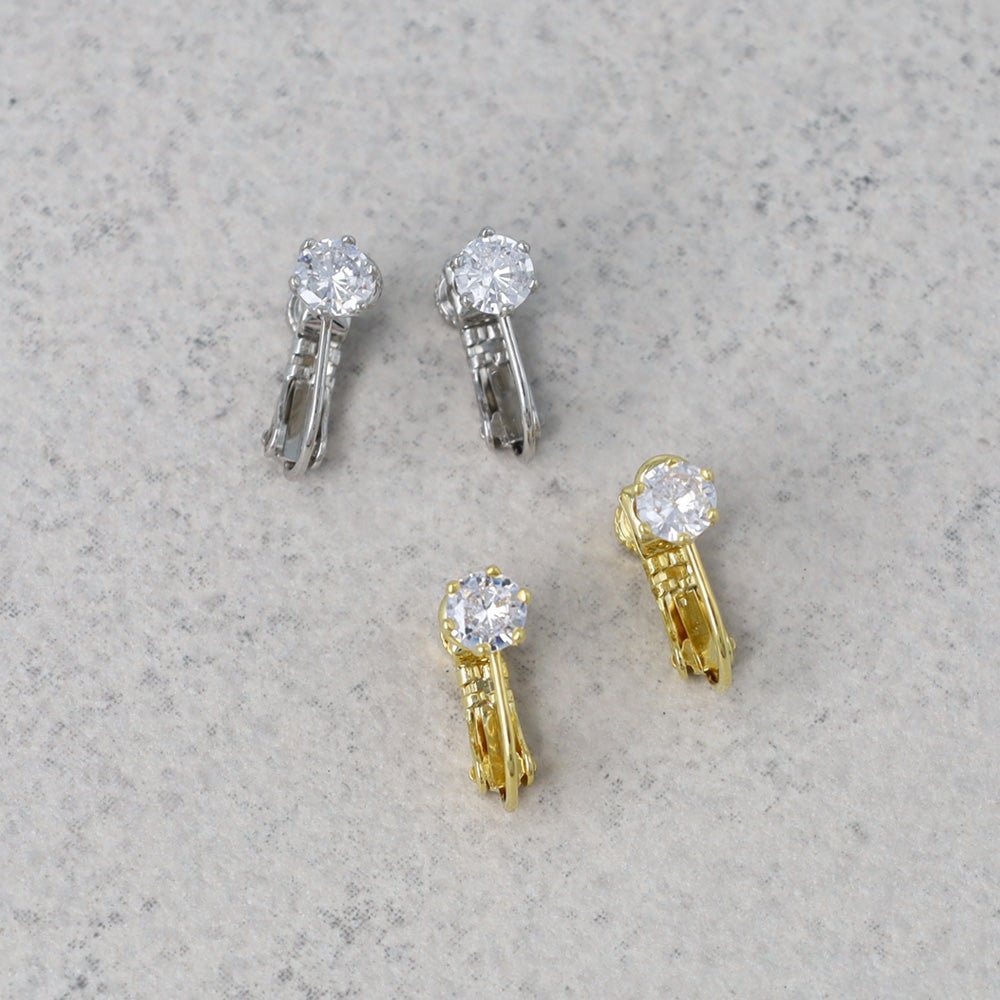 Sparkling CZ Clip On Earrings - osewaya