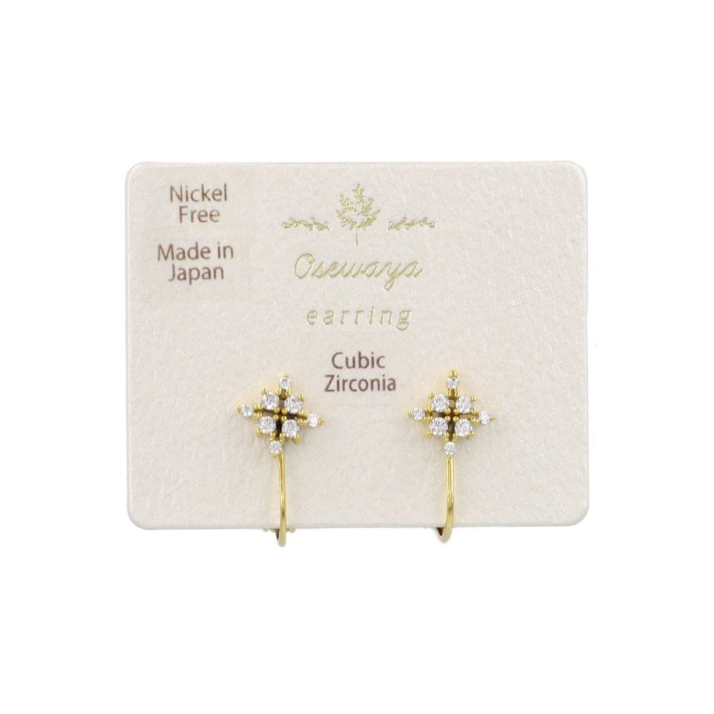 CZ Studded Rhombus Clip Ons