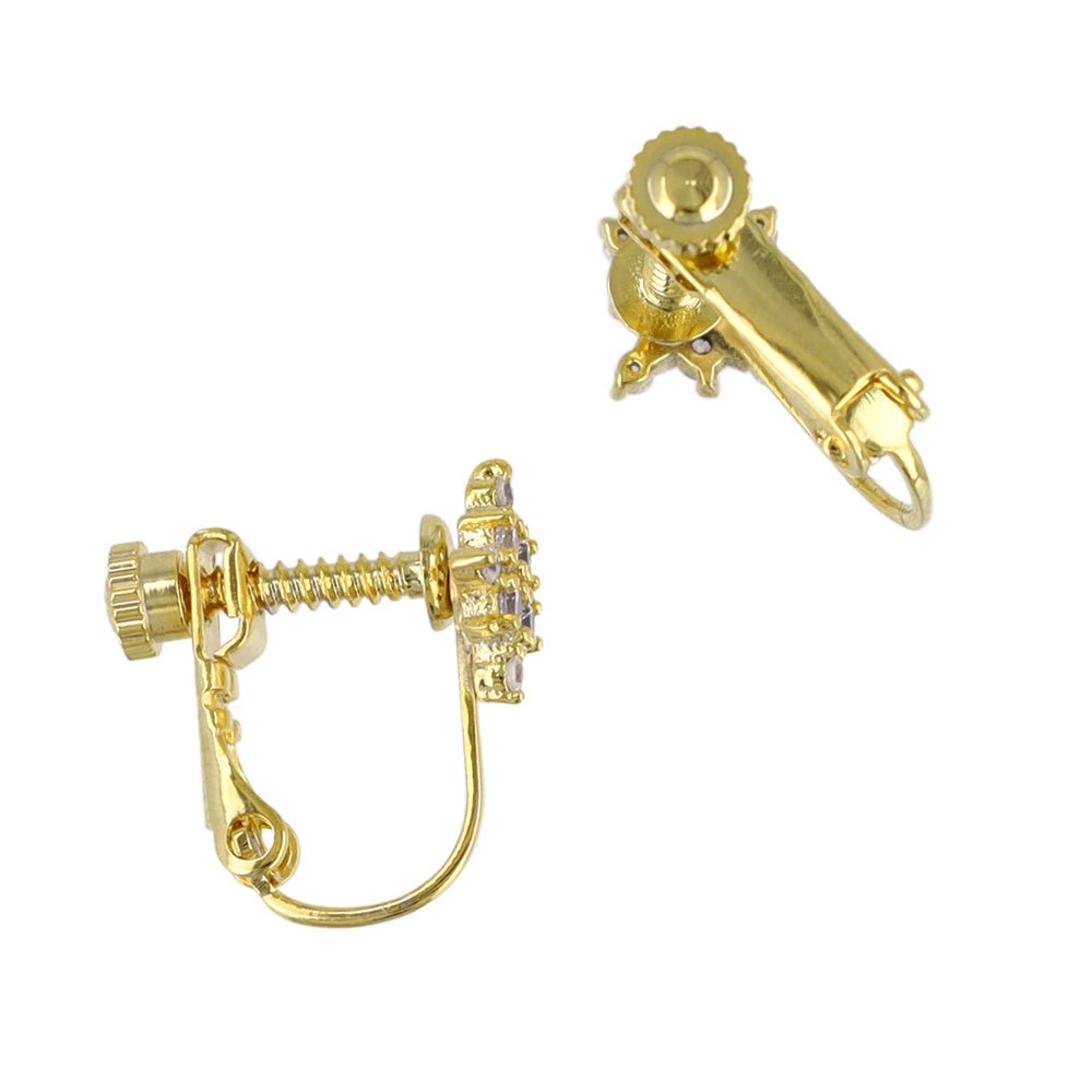 CZ Studded Rhombus Clip Ons