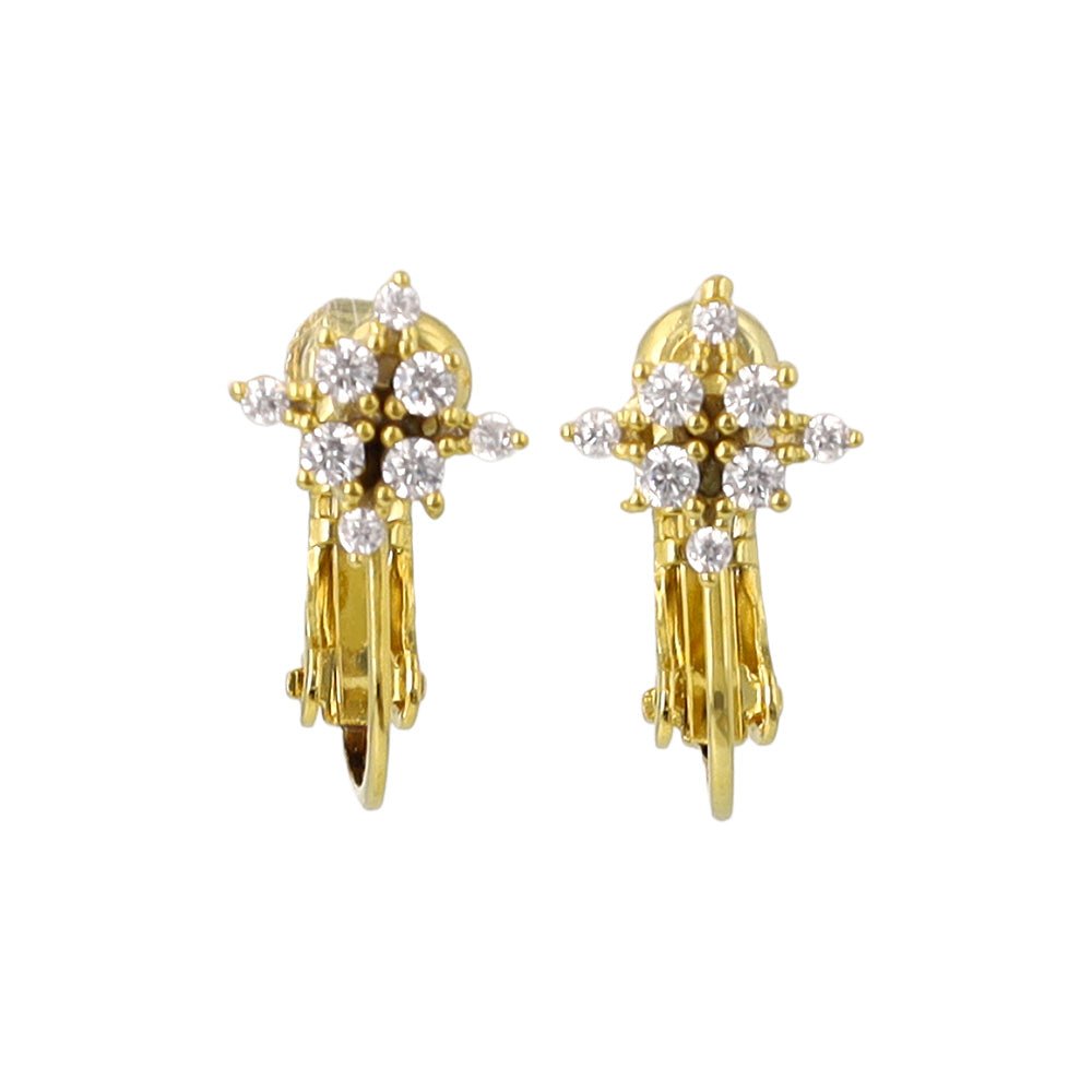 CZ Studded Rhombus Clip Ons