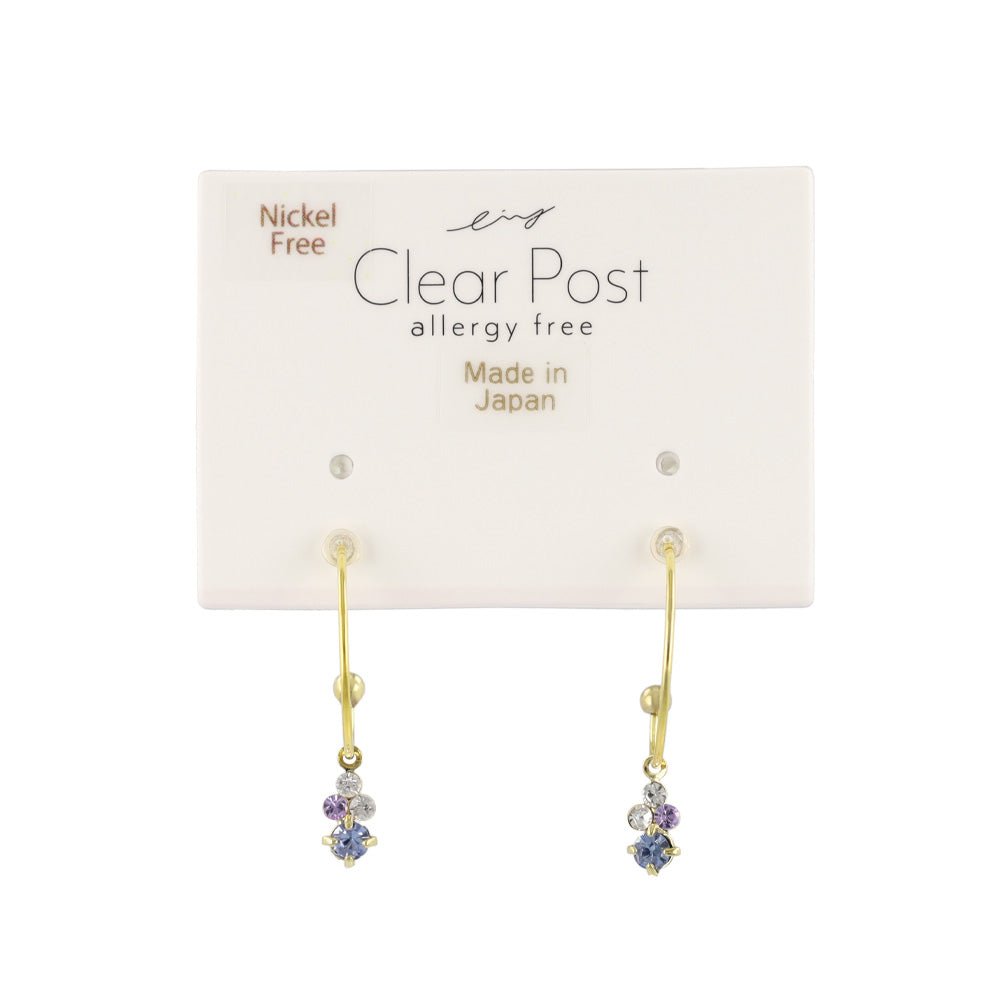 Dangling Gem Hoop Plastic Earrings