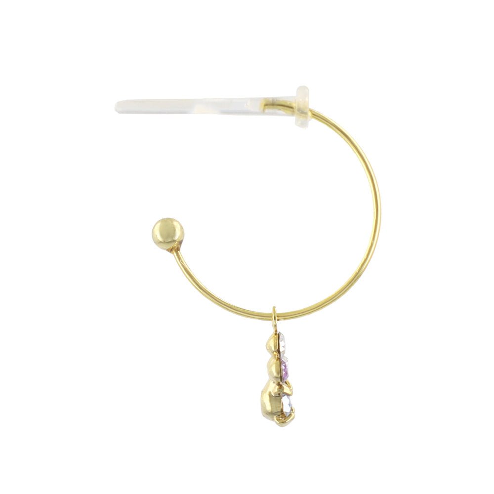 Dangling Gem Hoop Plastic Earrings