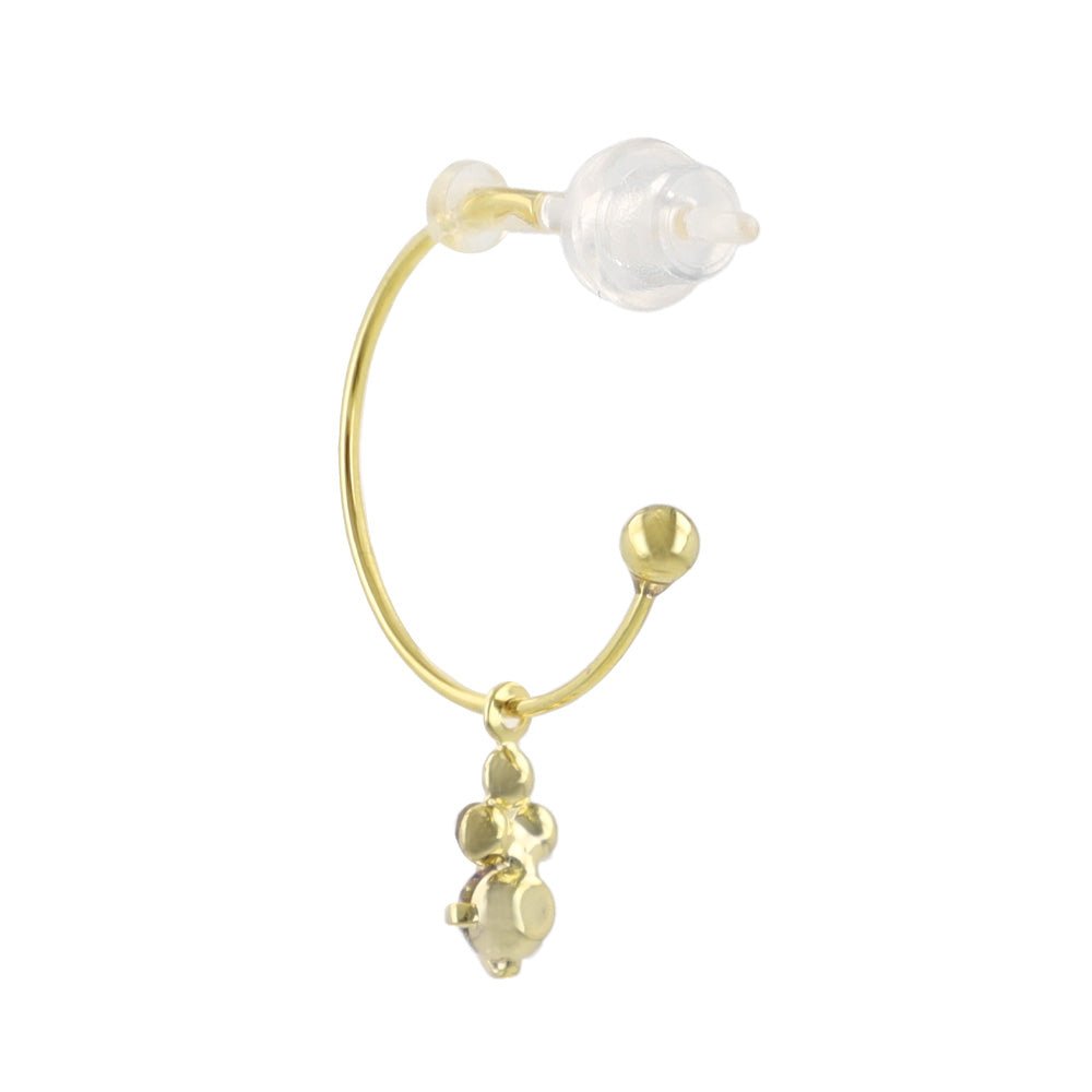 Dangling Gem Hoop Plastic Earrings