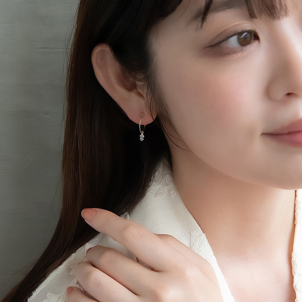 Dangling Gem Hoop Plastic Earrings