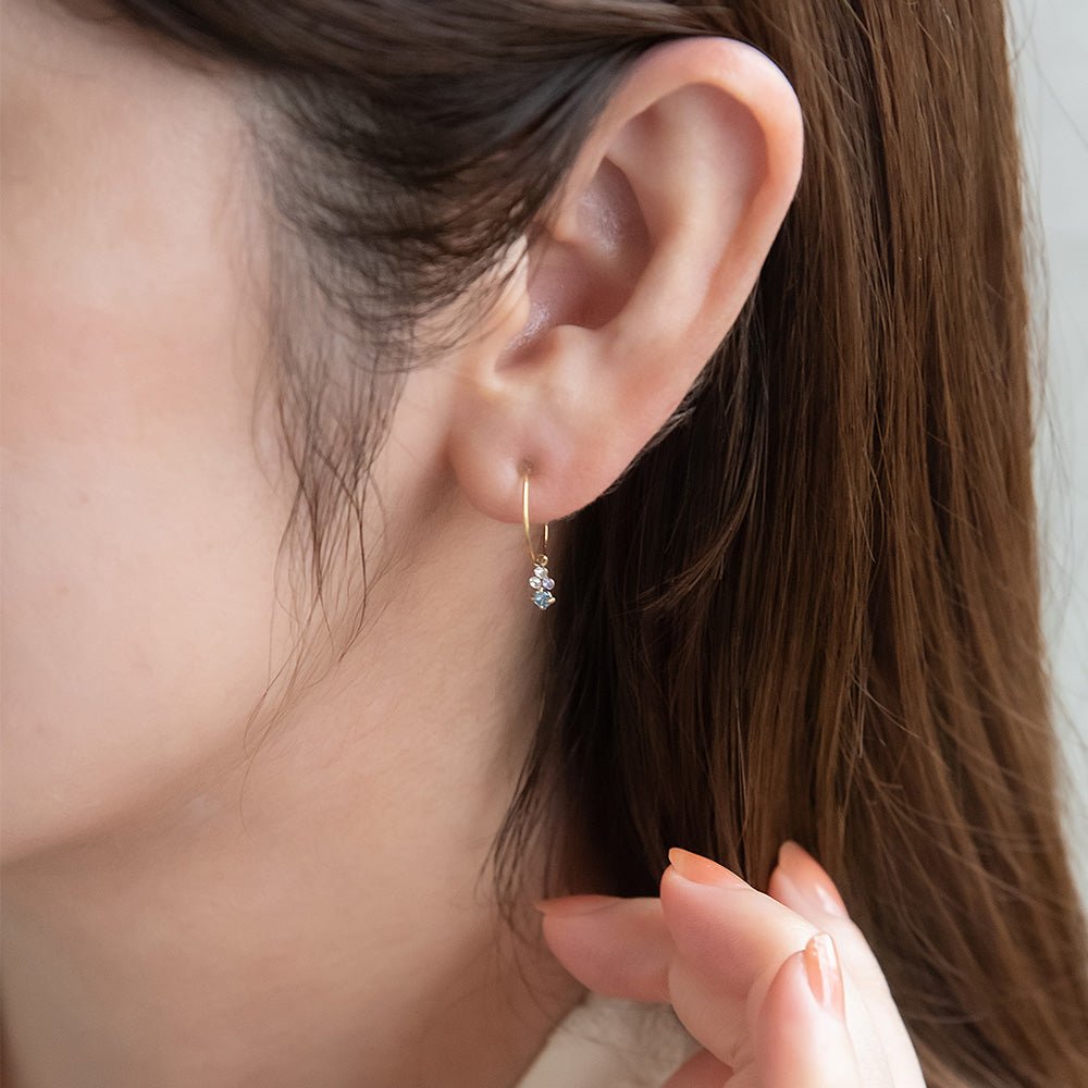 Dangling Gem Hoop Plastic Earrings