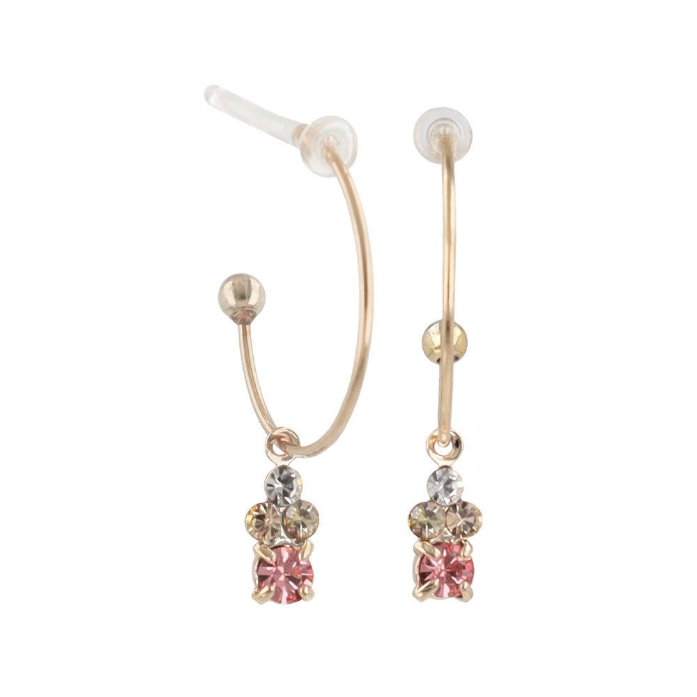 Dangling Gem Hoop Plastic Earrings