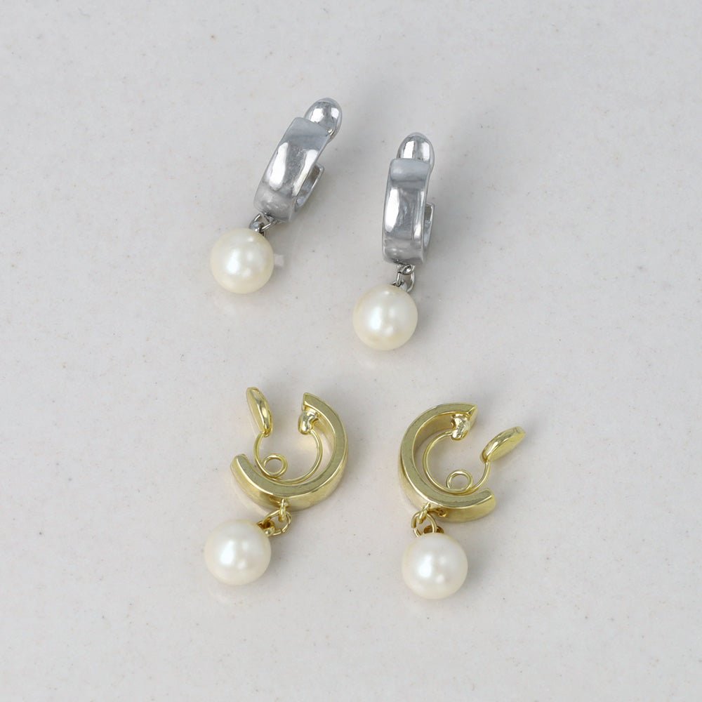 Pearl Drop C Shape Clip Ons - osewaya
