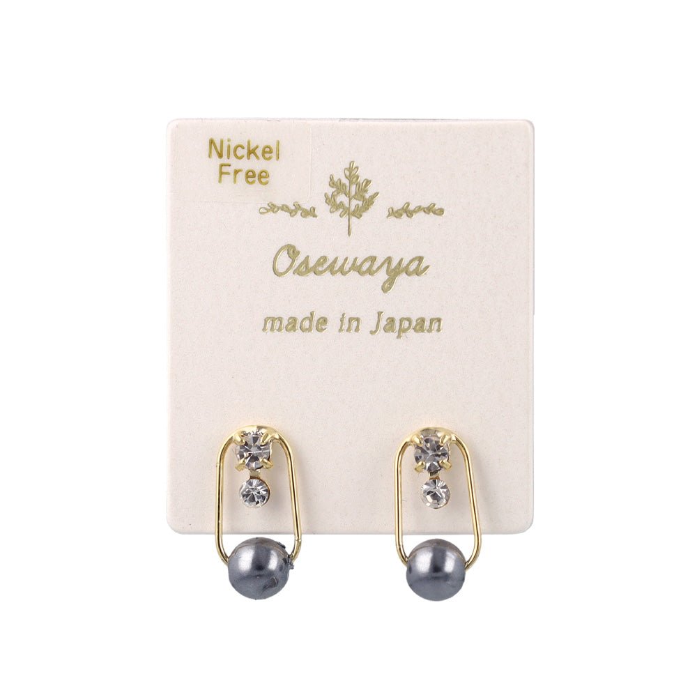 Pearl and Stone Round Earrings