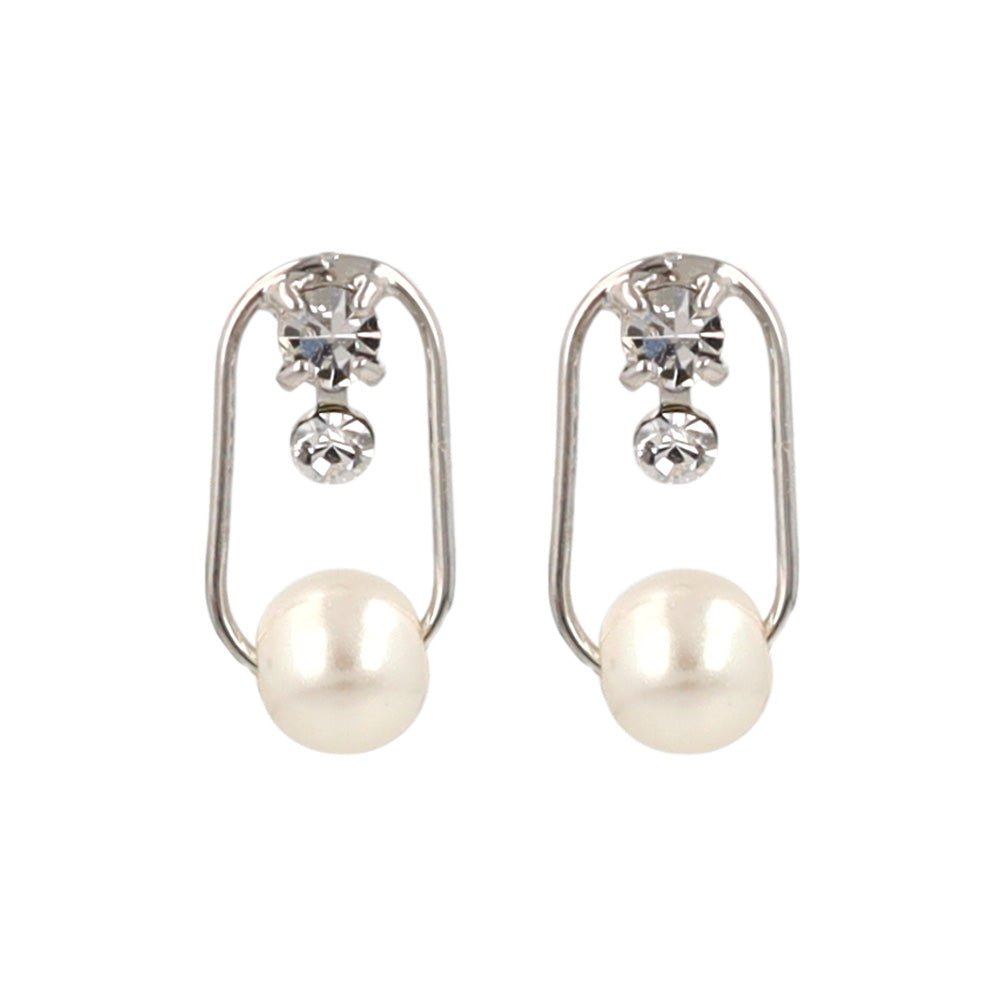 Pearl and Stone Round Earrings